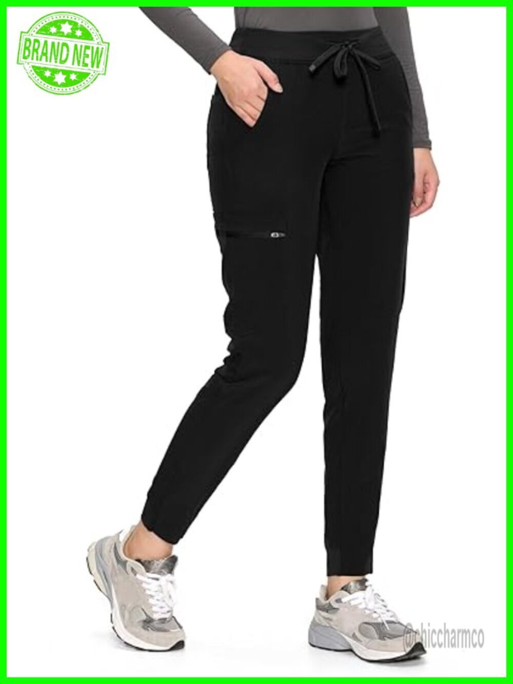 Medical Scrub Pants for Women - Soft Stretch Drawstring Jogger with 5 Pockets